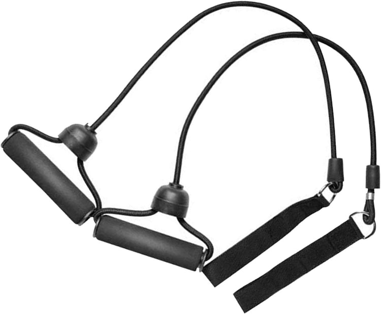 2X Trampoline Resistance Bands,Exercise Bands with Handles Tension Rope Comfortable Arm Bands, Bungee Cord for Indoor Outdoor, 100CM, Black