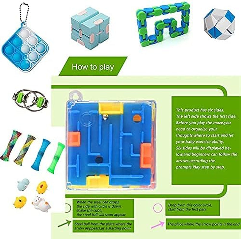 Fidget Toys Sensory Fidget Toys Set Fidget Toys Anti-Anxiety Tools and Special Toys Fidget Toys Relieves Stress Squeeze Toy for Birthday Party Random Color