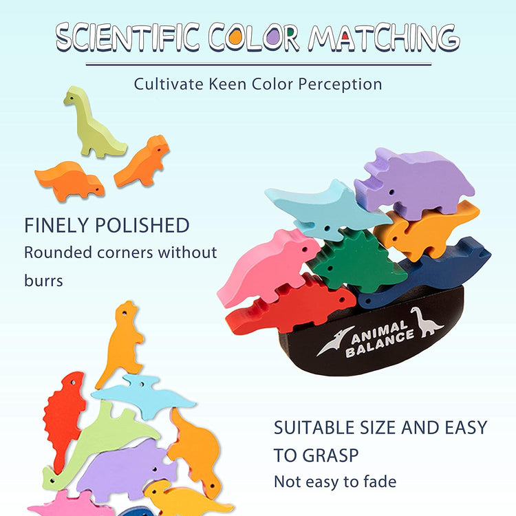 Dinosaur Toys for Kids Boys Toys, Dinosaur Toys Wooden Stacking Games, Toddler Toys for Boys Toys, Montessori Learning Toys Boys Christmas Birthday Gifts Toys