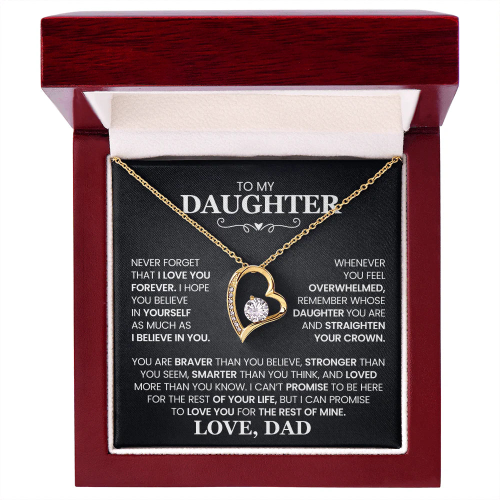 To My Daughter- Love Dad Forever Love Necklace