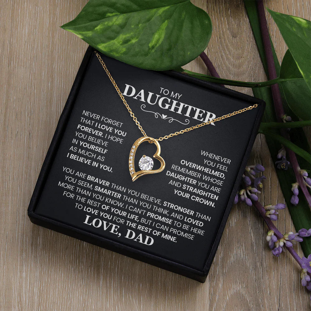 To My Daughter- Love Dad Forever Love Necklace