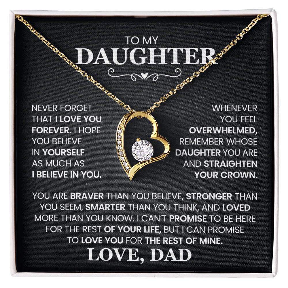 To My Daughter- Love Dad Forever Love Necklace