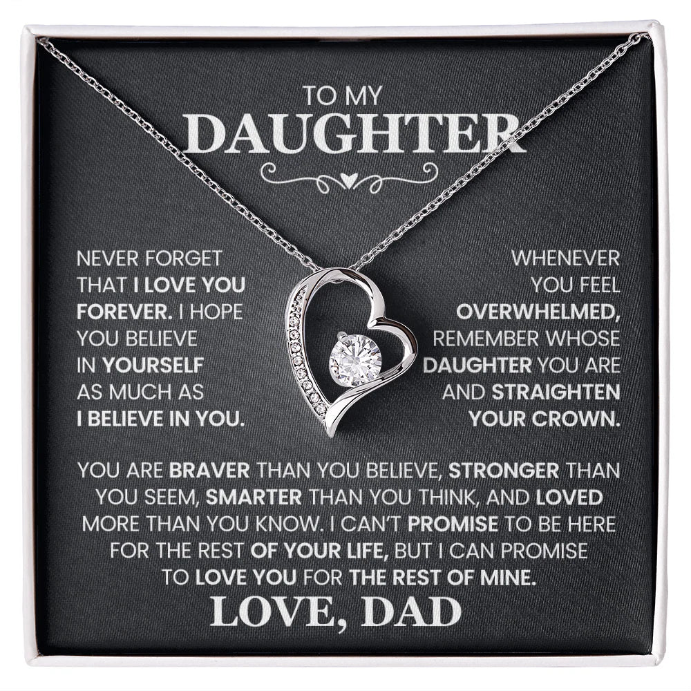 To My Daughter- Love Dad Forever Love Necklace