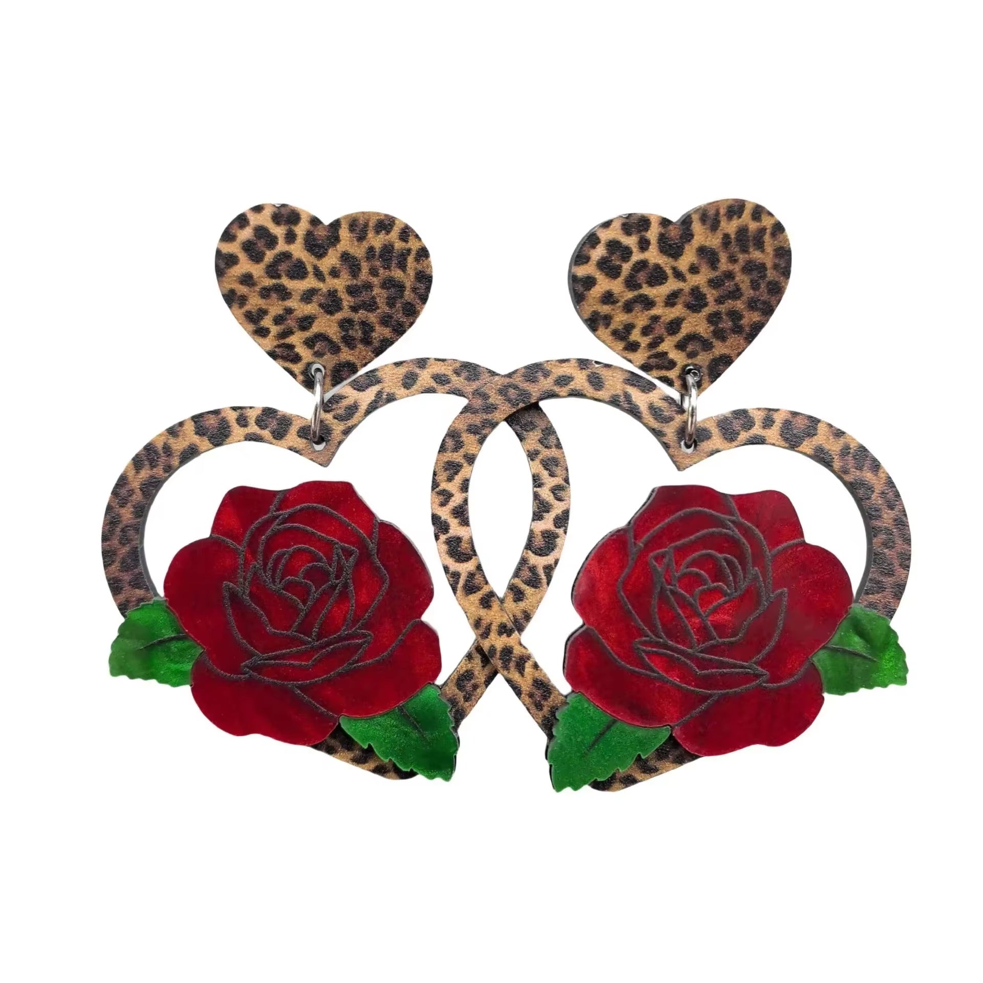 Glitter Acrylic Earrings for Women Red Love Heart Gift Box Chocolate Present Bow Knot Ear Ring Jewelry Valentine'S Day Pendant