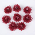 10Pcs Chiffon Flowers DIY Flowers Headwear Hat Dress Decorations Clothes Accessories Hair Accessories Artificial Flowers