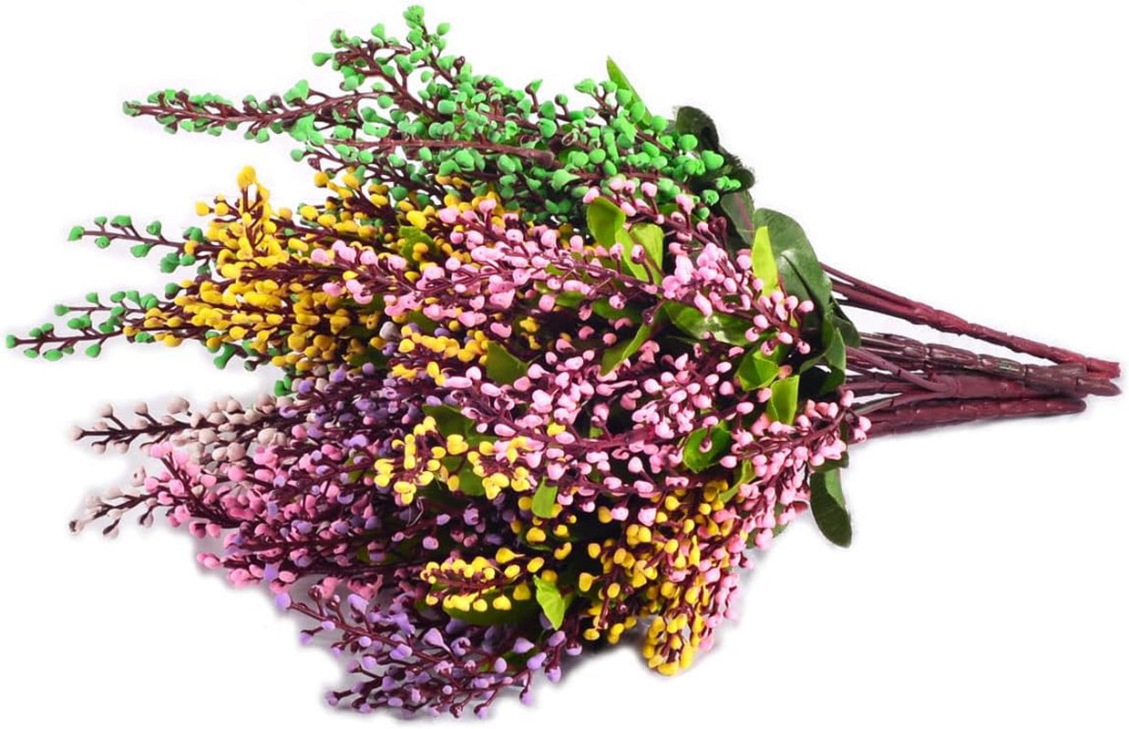 Artificial Flowers Home Kitchen Flowers Decoration Flowers Wedding Party Garden Flowers Indoor outside UV Resistant Realistic Plants Flowers Artificial Flowers 6 Bundles Mix Color Gift Set