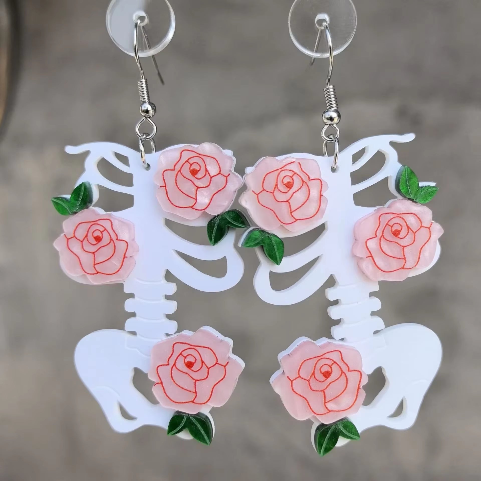 Glitter Acrylic Earrings for Women Red Love Heart Gift Box Chocolate Present Bow Knot Ear Ring Jewelry Valentine'S Day Pendant