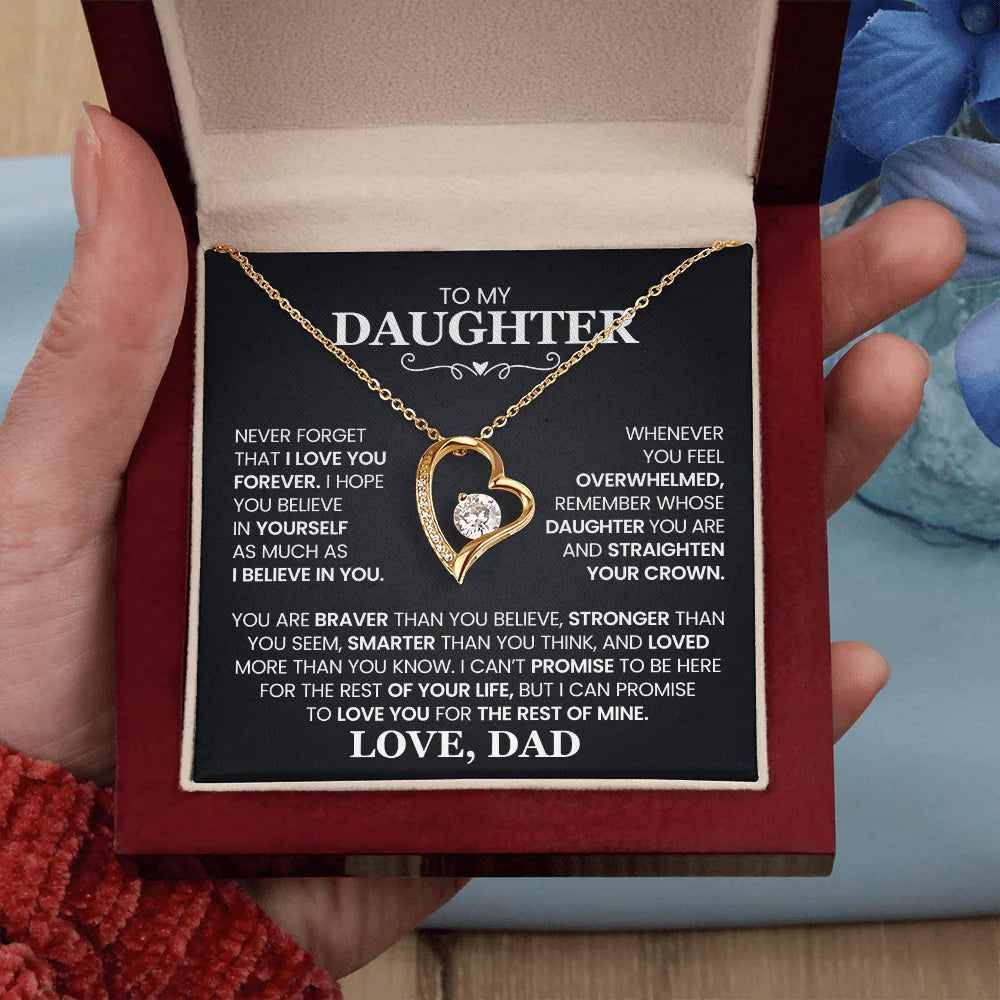 To My Daughter- Love Dad Forever Love Necklace