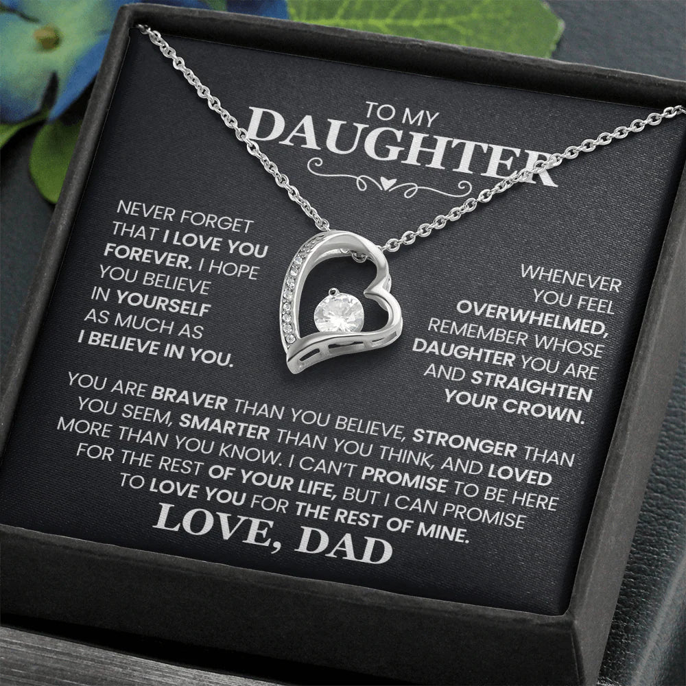 To My Daughter- Love Dad Forever Love Necklace