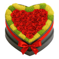 30 Red Preserved Forever Roses in Heart Box