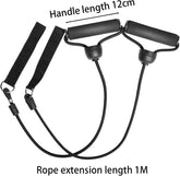 2X Trampoline Resistance Bands,Exercise Bands with Handles Tension Rope Comfortable Arm Bands, Bungee Cord for Indoor Outdoor, 100CM, Black