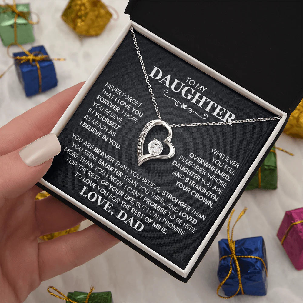 To My Daughter- Love Dad Forever Love Necklace