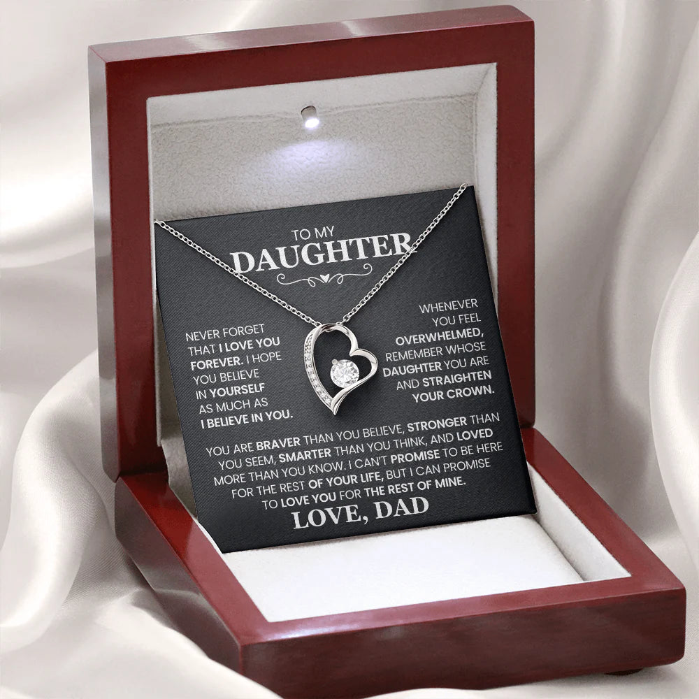 To My Daughter- Love Dad Forever Love Necklace