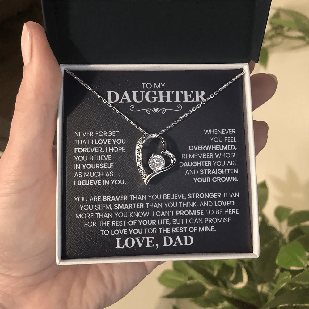To My Daughter- Love Dad Forever Love Necklace