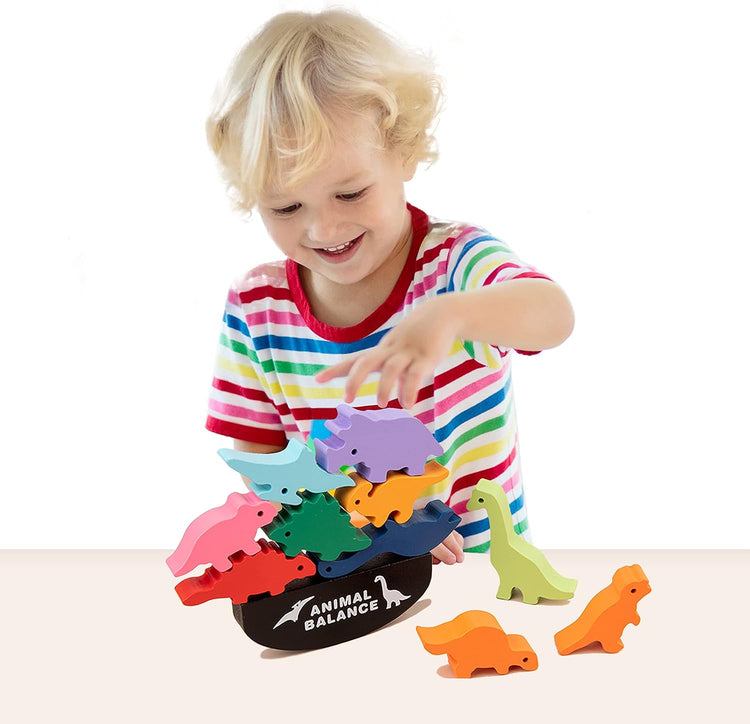 Dinosaur Toys for Kids Boys Toys, Dinosaur Toys Wooden Stacking Games, Toddler Toys for Boys Toys, Montessori Learning Toys Boys Christmas Birthday Gifts Toys