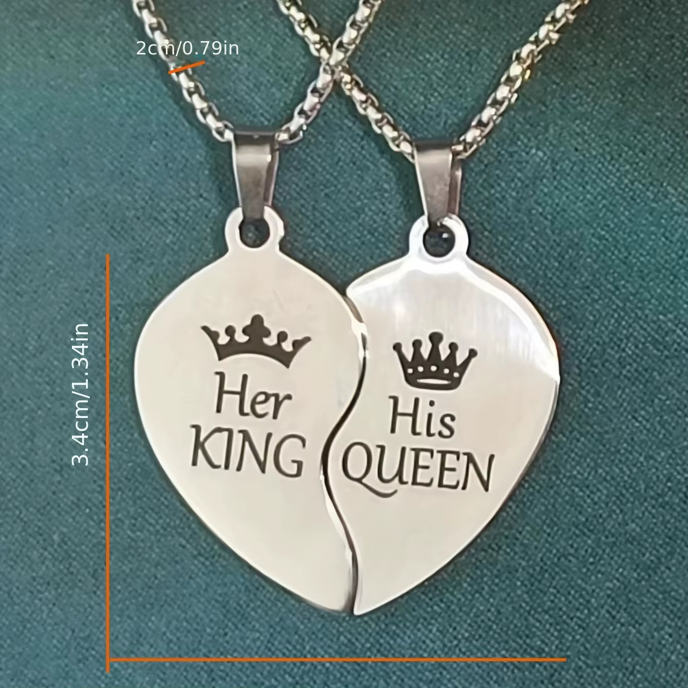 King Queen Crown Couple Confession Love Necklace, Stainless Steel Letter Necklace,A Gift of Love from the World of Love