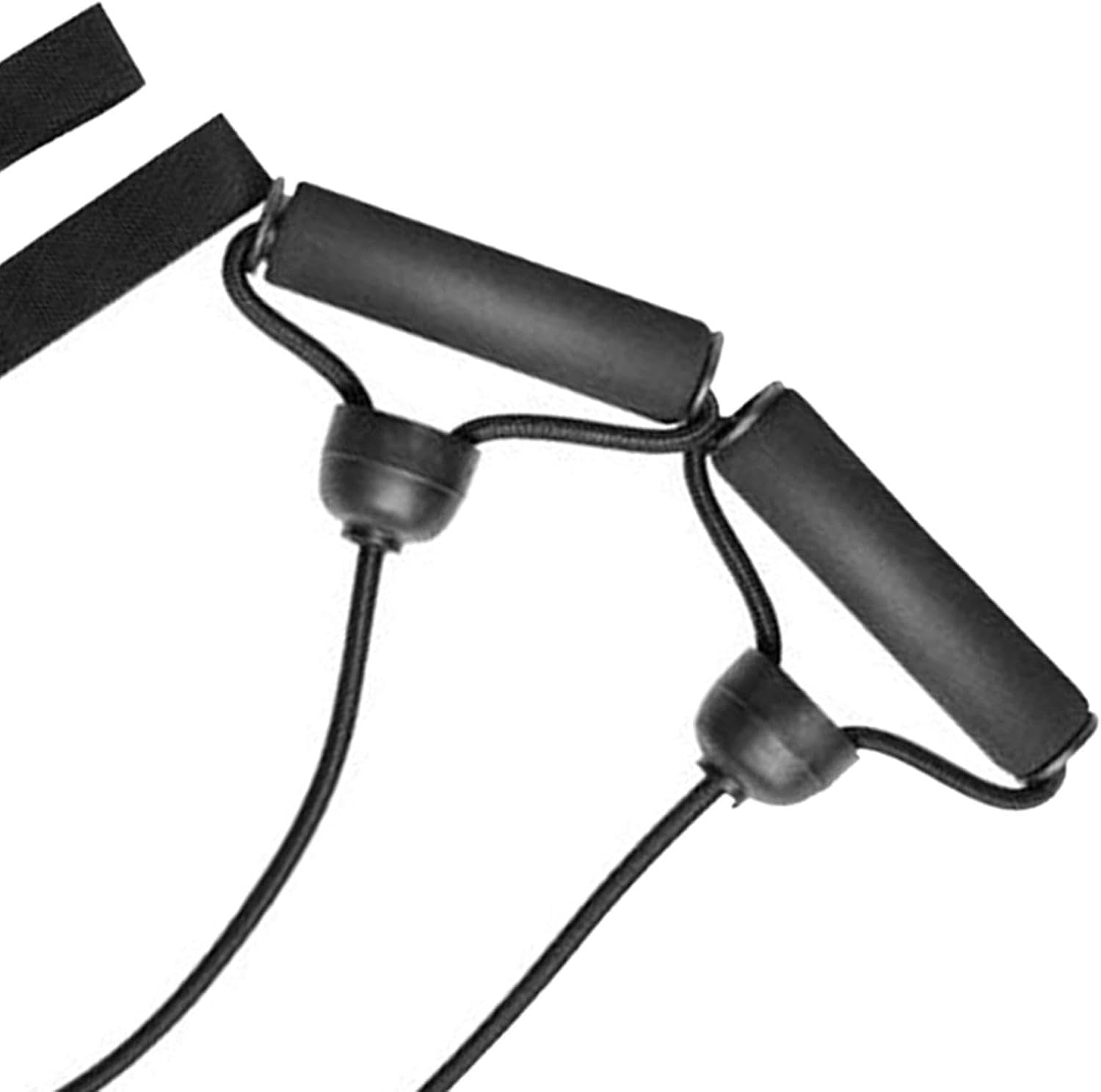 2X Trampoline Resistance Bands,Exercise Bands with Handles Tension Rope Comfortable Arm Bands, Bungee Cord for Indoor Outdoor, 100CM, Black