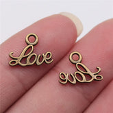 20Pcs 13X10Mm Antique Silver Color Love Word Charm Small Word Love Charm Tiny Love Charm for Jewelry Making