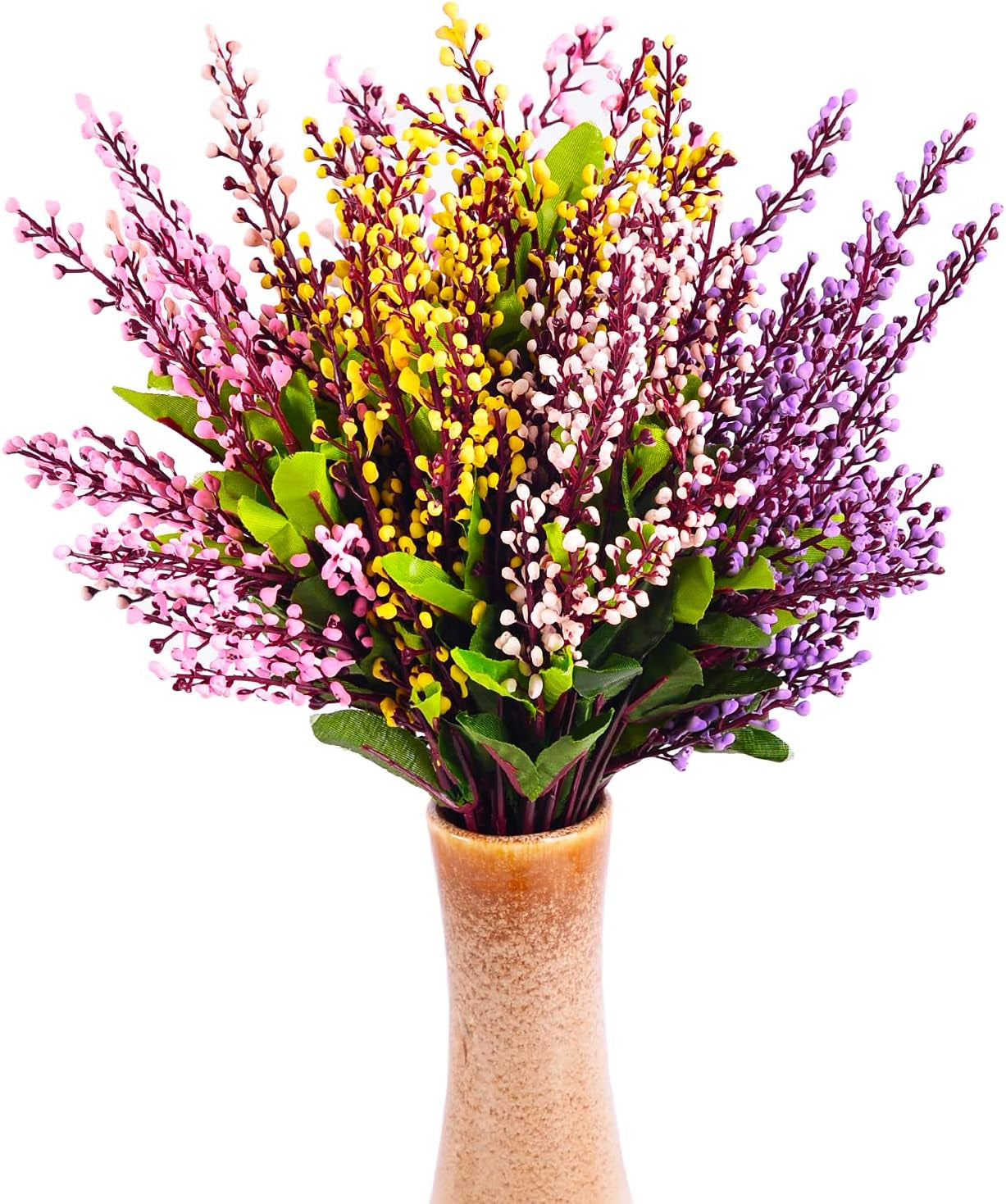 Artificial Flowers Home Kitchen Flowers Decoration Flowers Wedding Party Garden Flowers Indoor outside UV Resistant Realistic Plants Flowers Artificial Flowers 6 Bundles Mix Color Gift Set