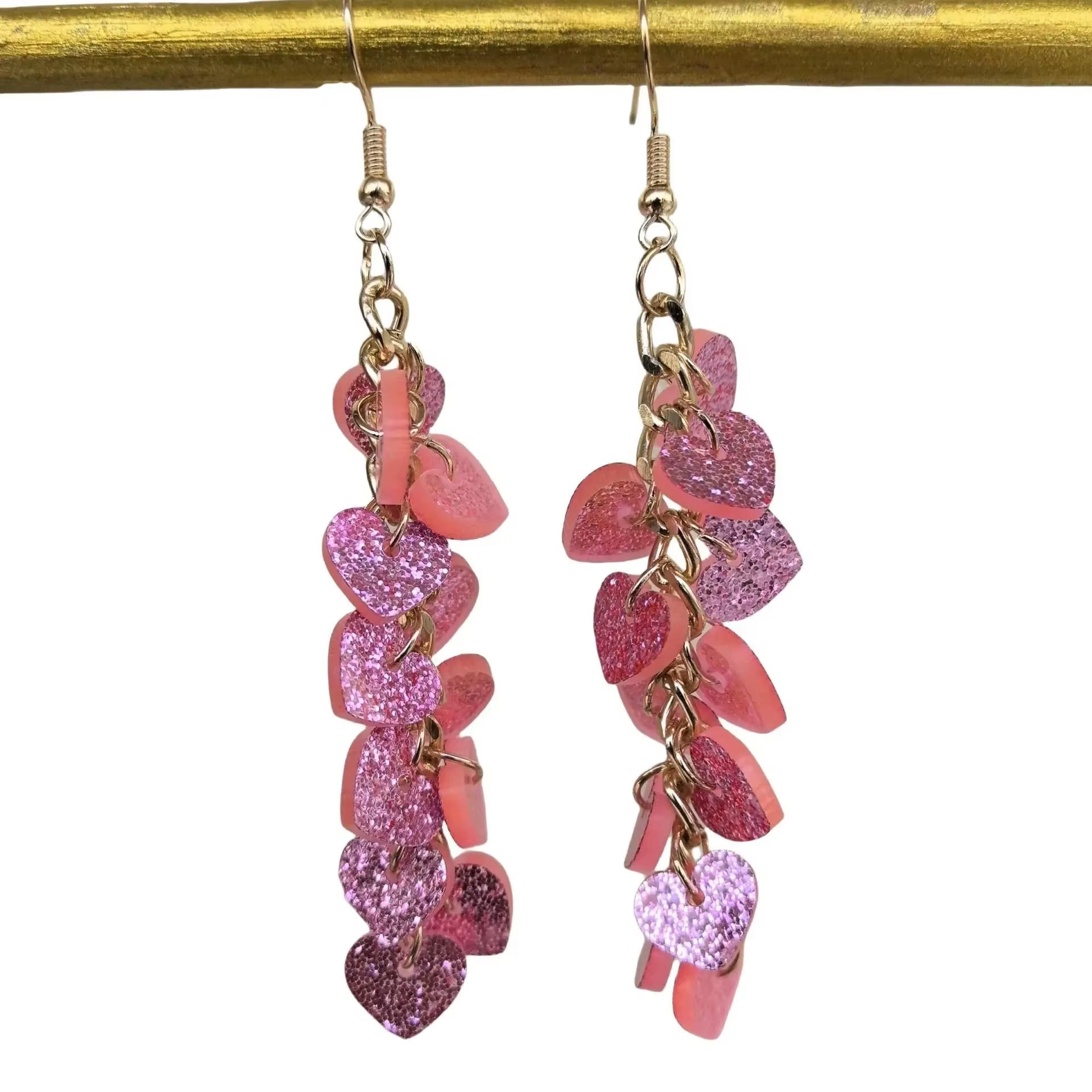 Glitter Acrylic Earrings for Women Red Love Heart Gift Box Chocolate Present Bow Knot Ear Ring Jewelry Valentine'S Day Pendant