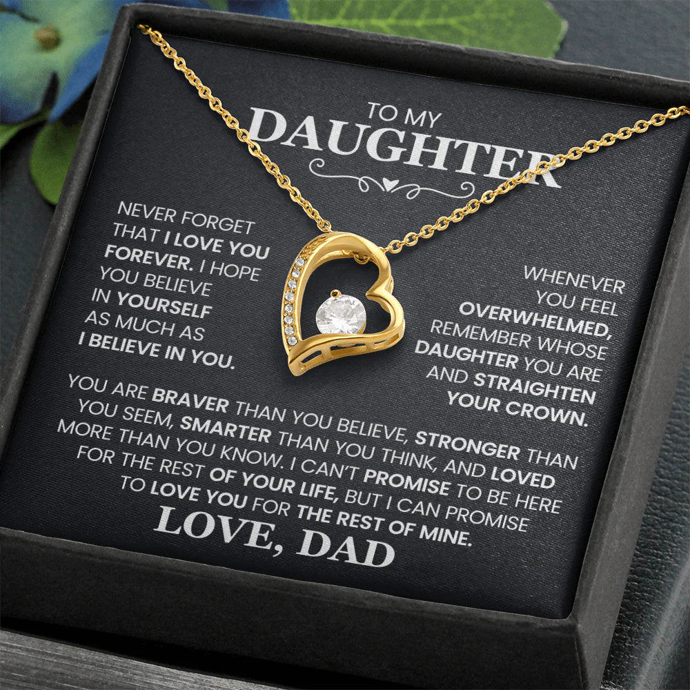 To My Daughter- Love Dad Forever Love Necklace