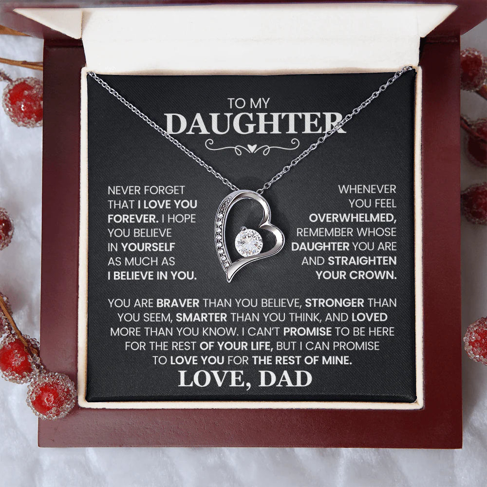To My Daughter- Love Dad Forever Love Necklace